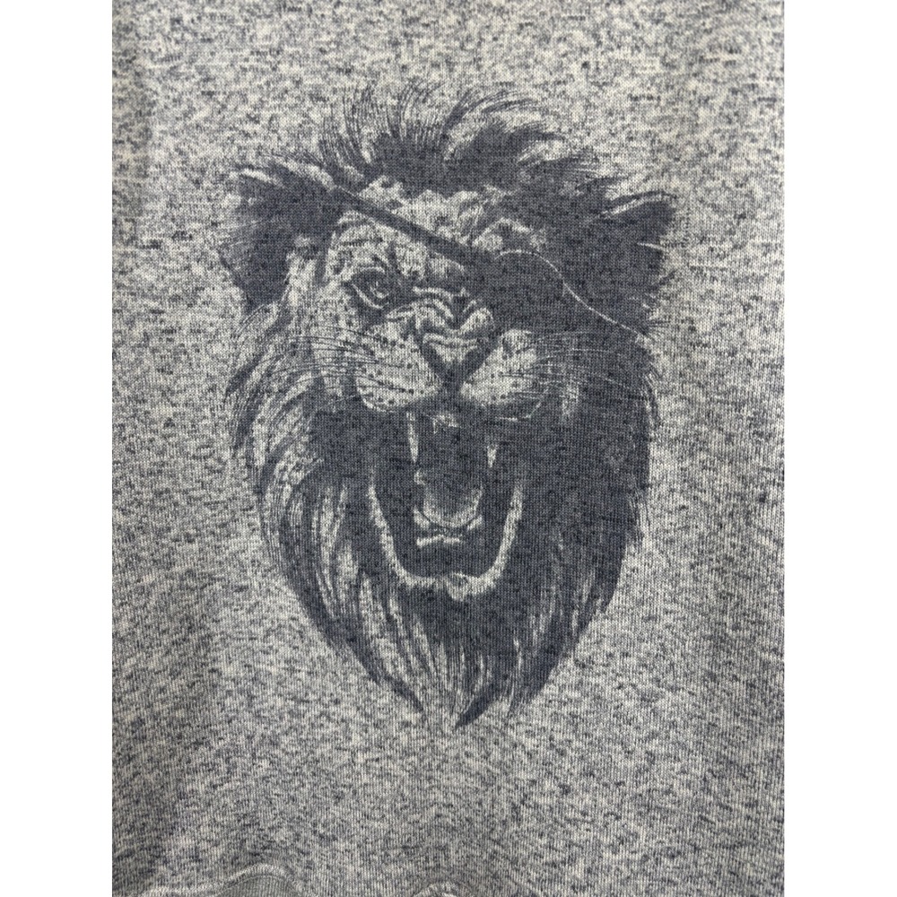 Lucky Brand Mens Shearless Fleece Lion Eyepatch Pirate Graphic Sweatshirt Grey M - Picture 3 of 4